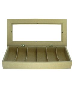 Caixa Oculos 6 Div C/vidro 42x19x6,5